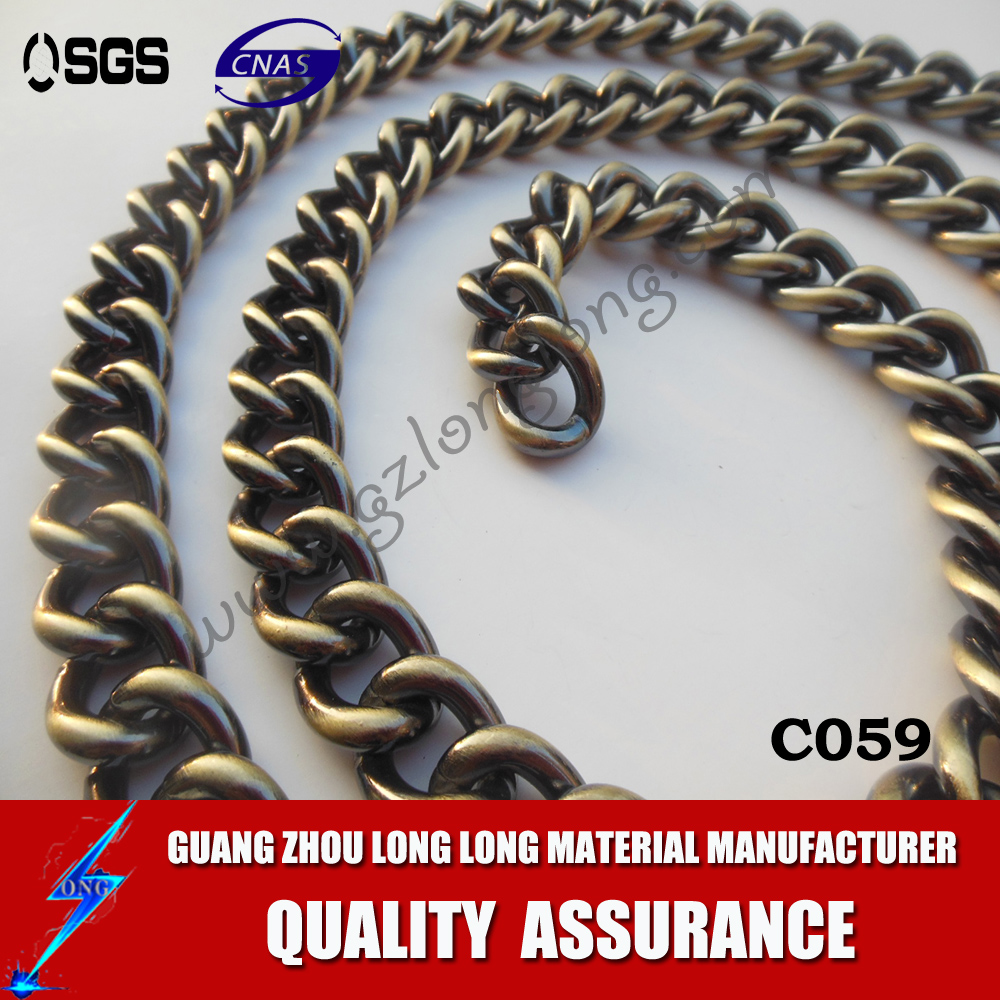 Wholesale Durable Golden Decorative Bag Chain Purse Strap Weaved Leather Chain