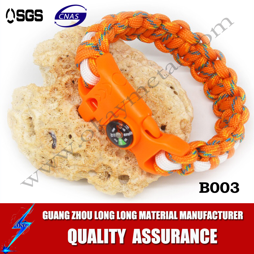 Survival Rope Paracord Bracelet Outdoor Camping Hiking Steel Shackle Buckle New