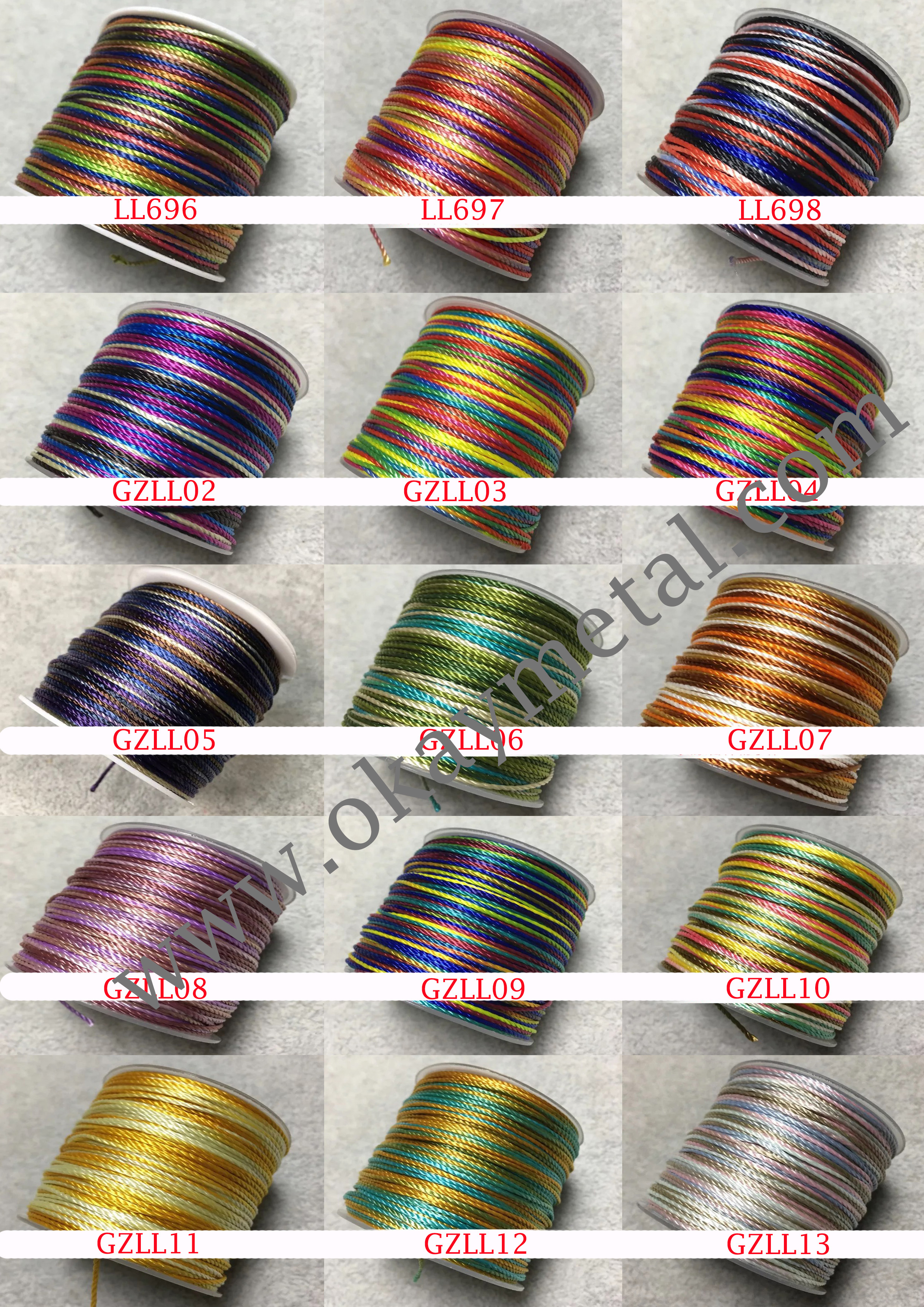 wholesale 1 mm multi color rainbow color ropes twist rope braid rope 