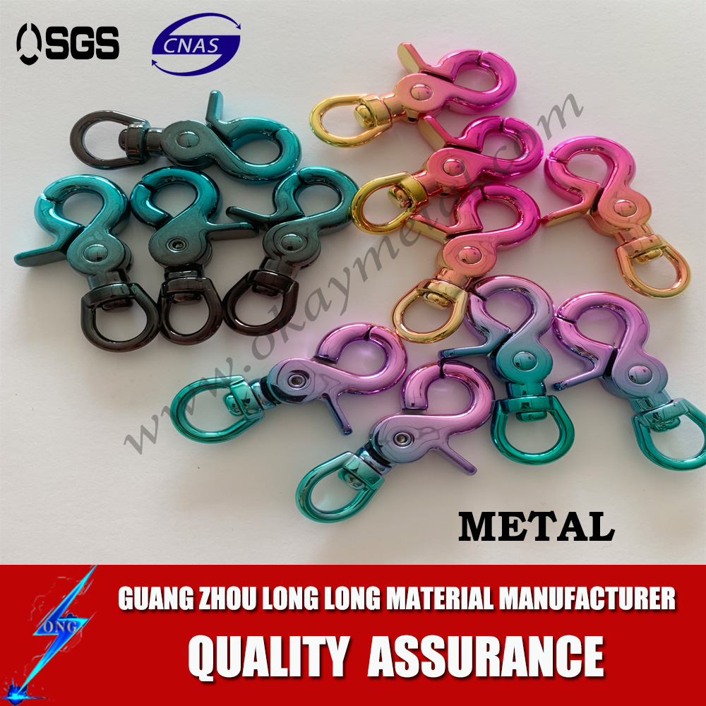 two colors multi color gradient Fashion High Quality Metal Stainless Steel ,zinc ,steel, iron Pet Swivel Snap clips 