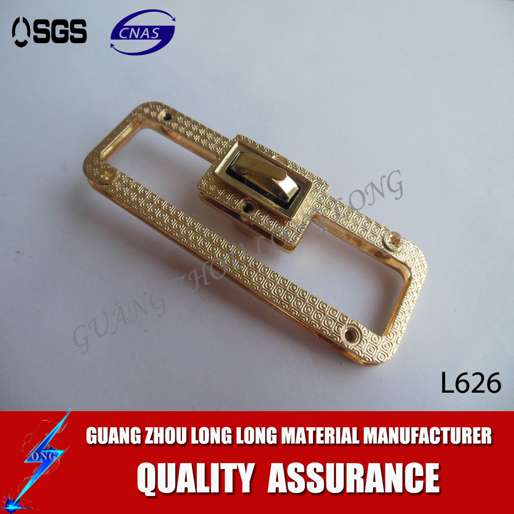 Fashion Light Gold Metal Push Bag Lock