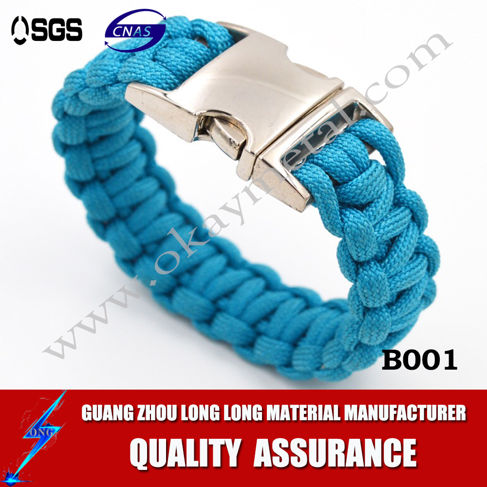 Survival Rope Paracord Bracelet Outdoor Camping Hiking Steel Shackle Buckle New