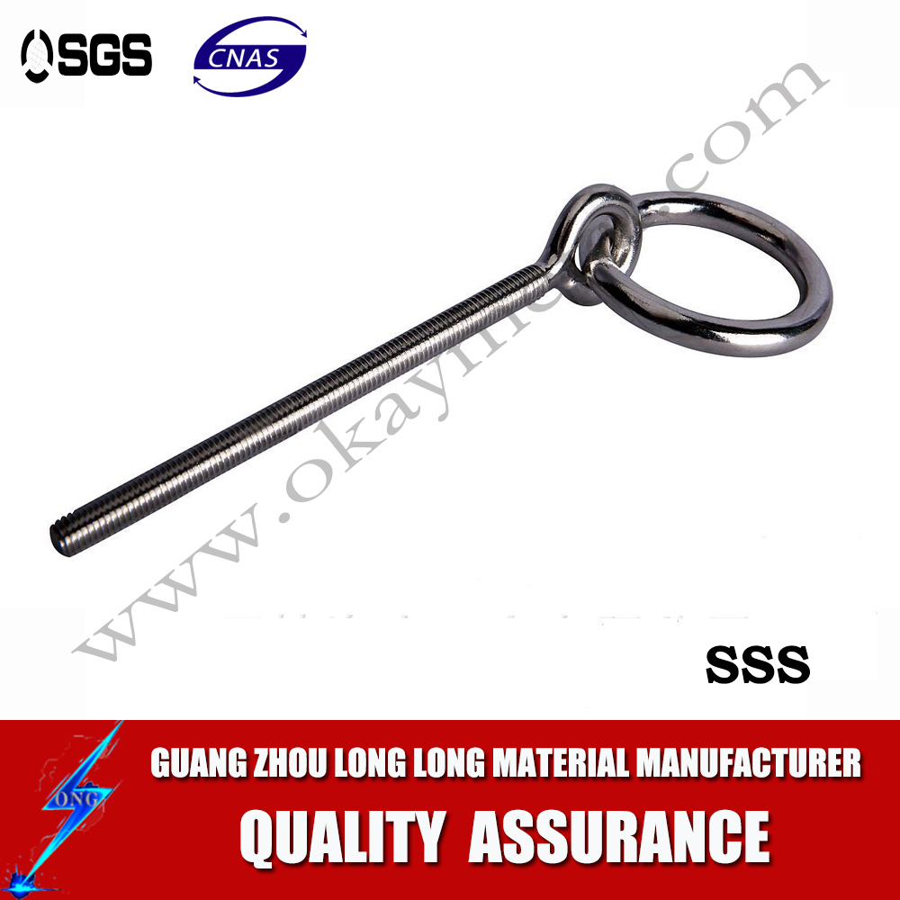 High quanlity China (mianland) standard spot sale galvanized material lengthened eye bolts and nuts M12*20 