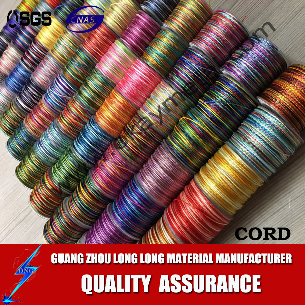 wholesale 1 mm multi color rainbow color cord  twist rope braid cord  